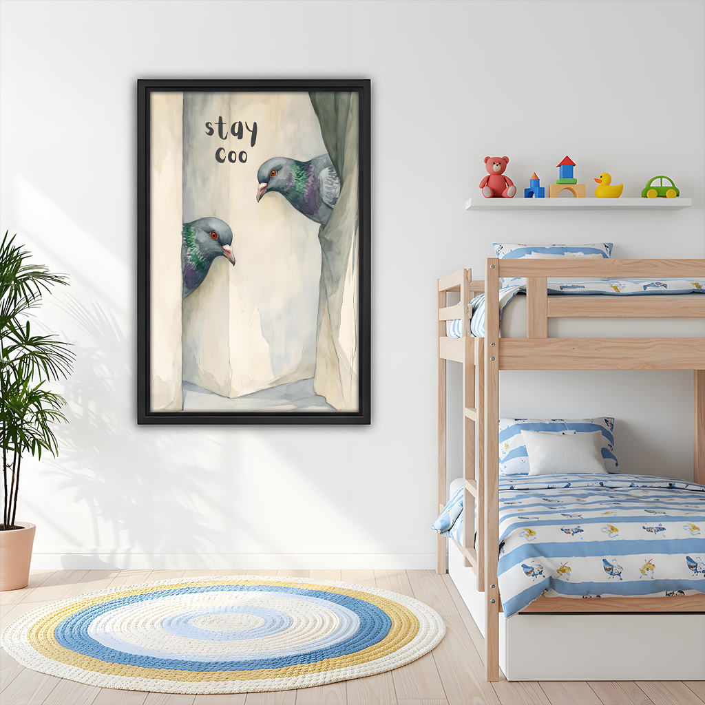 Stay Coo Funny Pigeon Framed Wall Art Print l2991