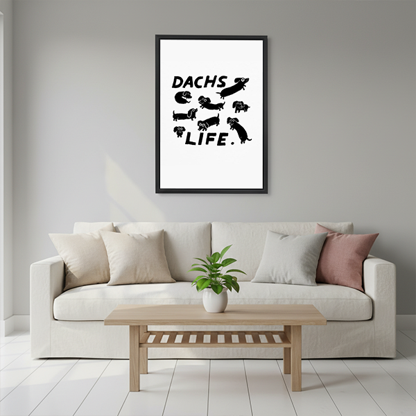 Dachs Life Dachshund Framed Wall Art Print l2158