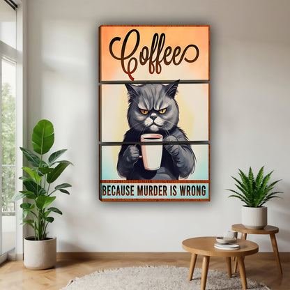 Funny Cat Art - Canvas Wall Art - Abstract Funny Living Room Decor| Liberty Signs #SZ163