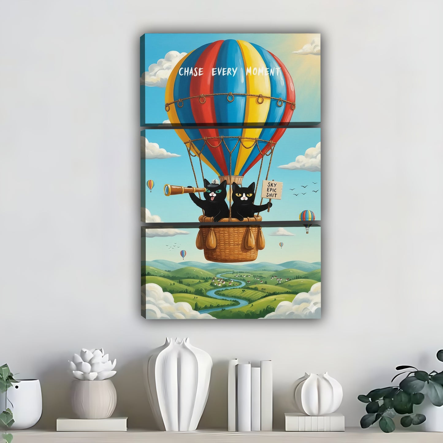 Funny Cat Art - Canvas Wall Art - Abstract Funny Living Room Decor| Liberty Signs #SZ318