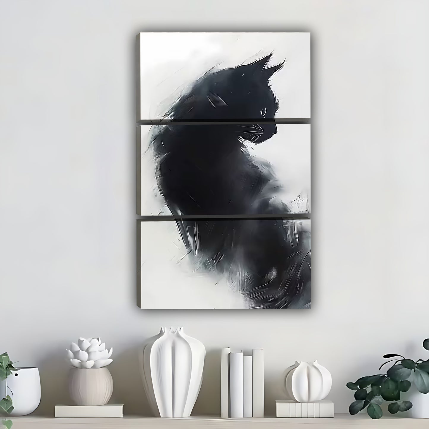 Funny Cat Art - Canvas Wall Art - Abstract Funny Living Room Decor| Liberty Signs #SZ335