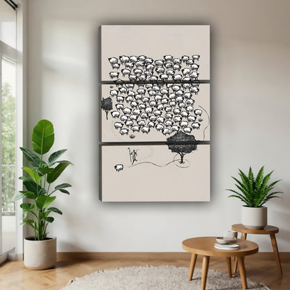 Neutral Abstract Framed Wall Art – Minimalist Line Art for Office or Studio | Liberty Signs #SZ209