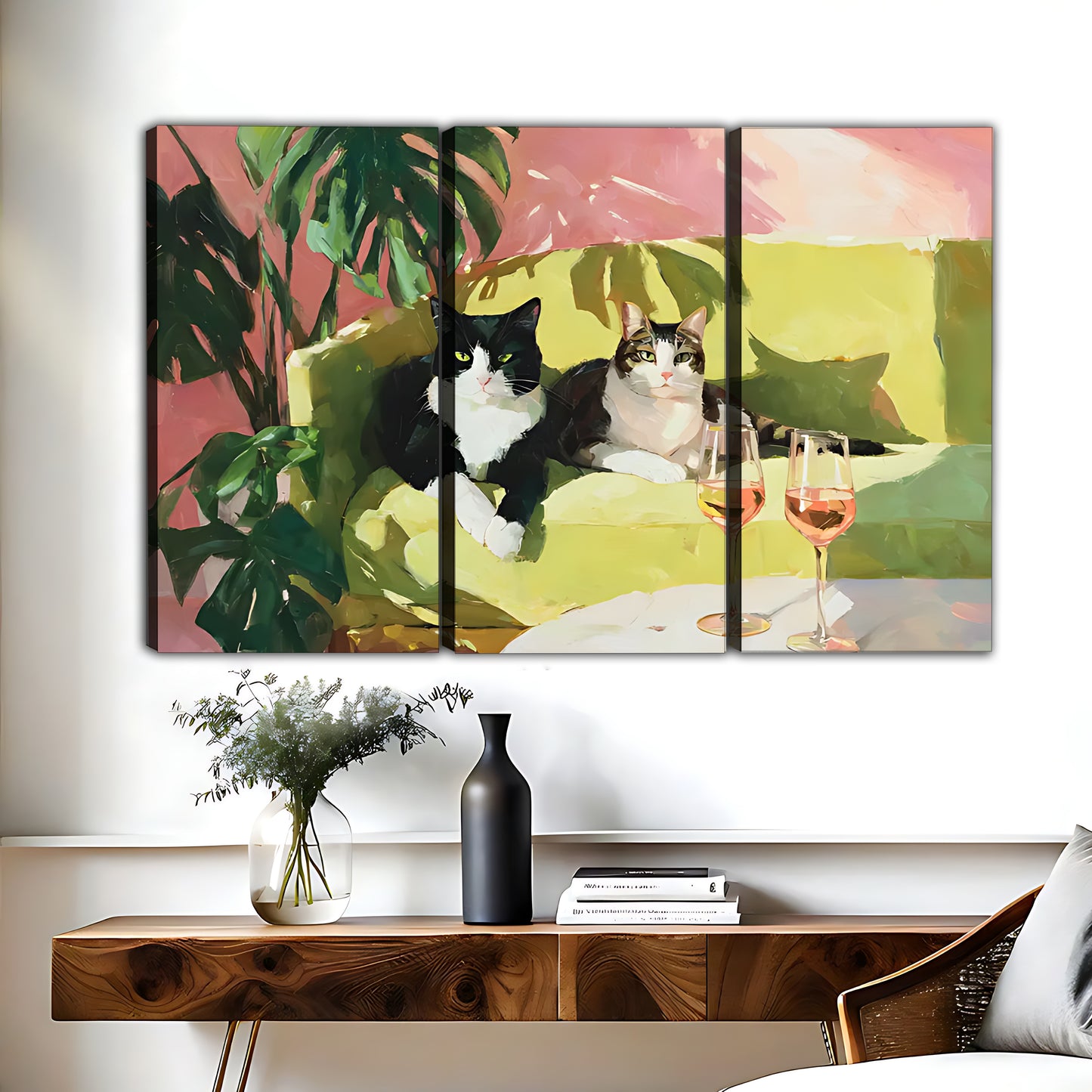 Funny Cat Art - Canvas Wall Art - Abstract Funny Living Room Decor| Liberty Signs #HZ071