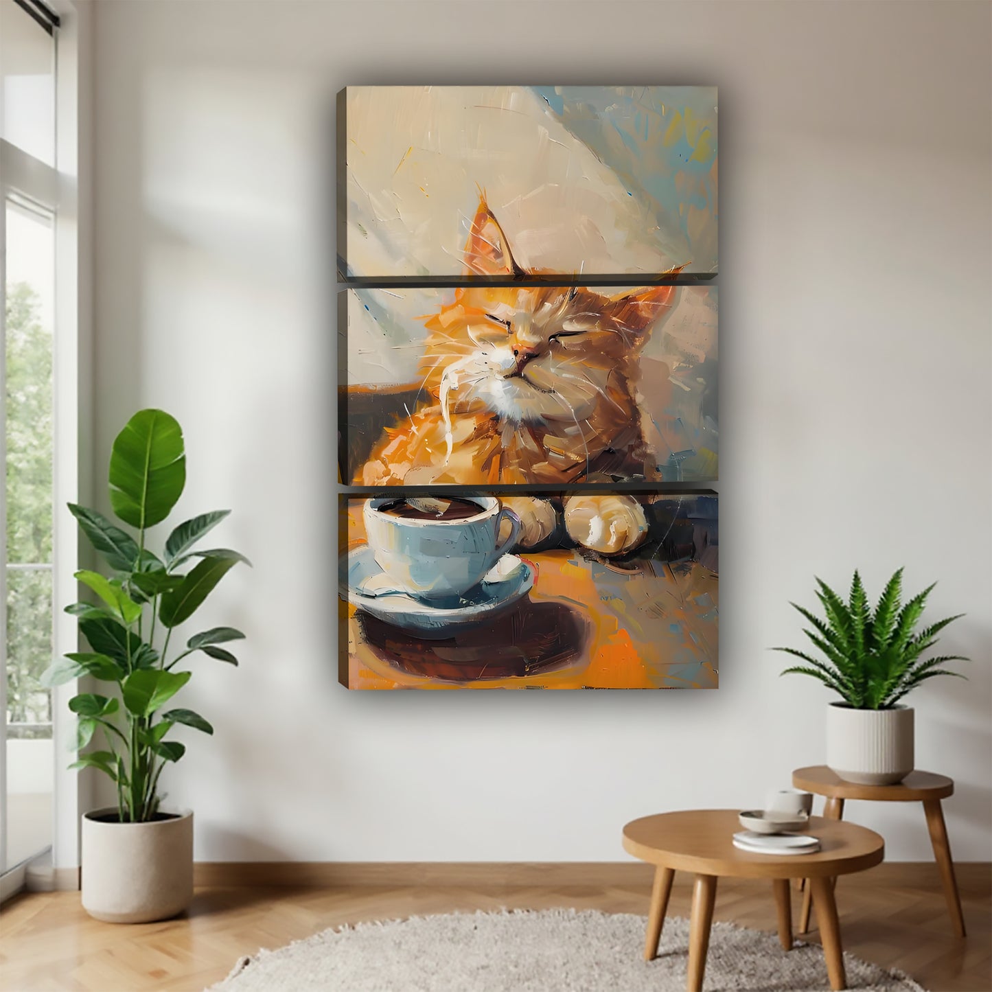 Funny Cat Art - Canvas Wall Art - Abstract Funny Living Room Decor| Liberty Signs #SZ166