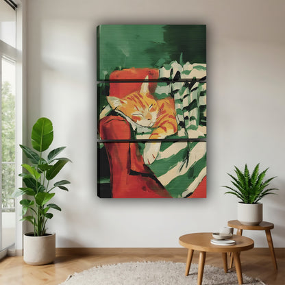 Funny Cat Art - Canvas Wall Art - Abstract Funny Living Room Decor| Liberty Signs #SZ165