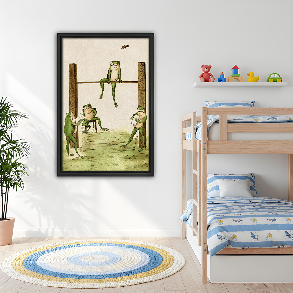 Vintage Frog Whimsical Animal Wall Art Print l2721