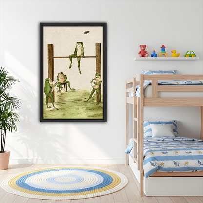 Vintage Frog Whimsical Animal Wall Art Print l2721