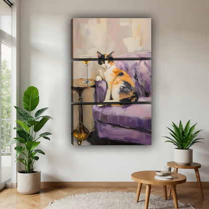 Funny Cat Art - Canvas Wall Art - Abstract Funny Living Room Decor| Liberty Signs #SZ164