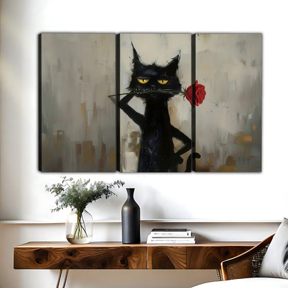 Funny Cat Art - Canvas Wall Art - Abstract Funny Living Room Decor| Liberty Signs #HZ099