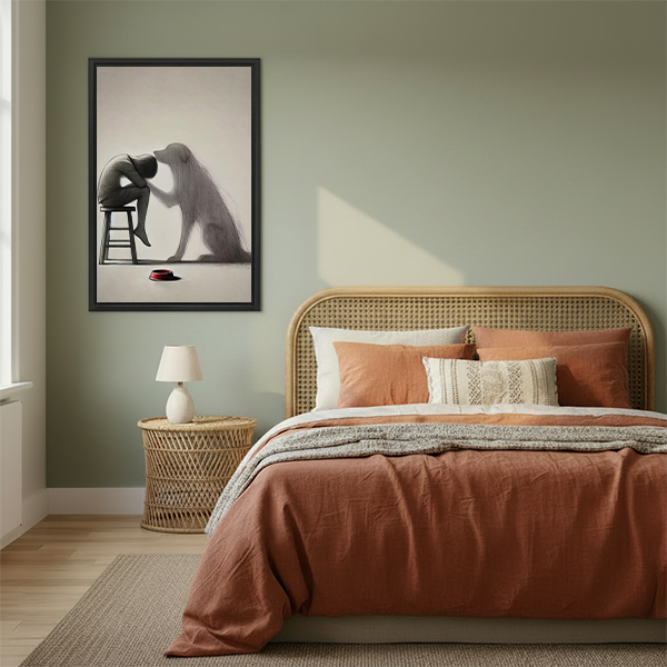 Emotional Dog Loyalty Minimalist Canvas Wall Art Print l2508
