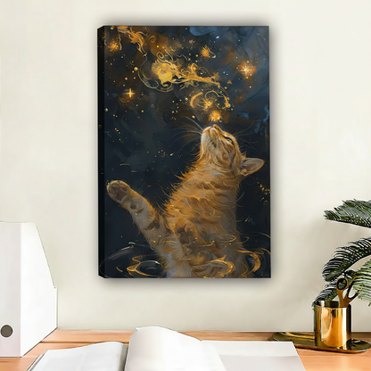 Mystical Cat Galaxy Fantasy Wall Art Print l2006