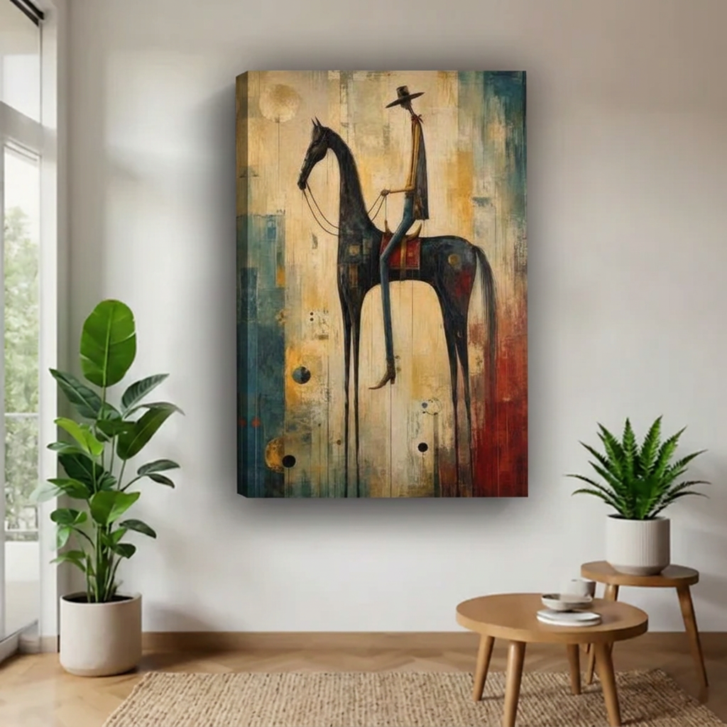 Whimsical Horse Rider Canvas Wall Art L6230