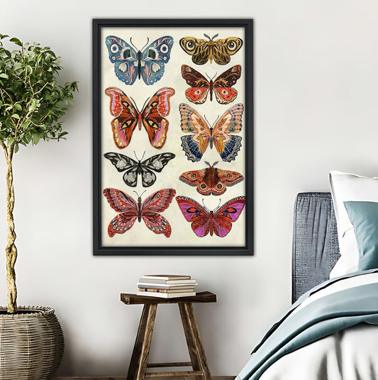 Vintage Butterfly Specimen Wall Art - Colorful Boho Insect Print|Liberty Signs #L499