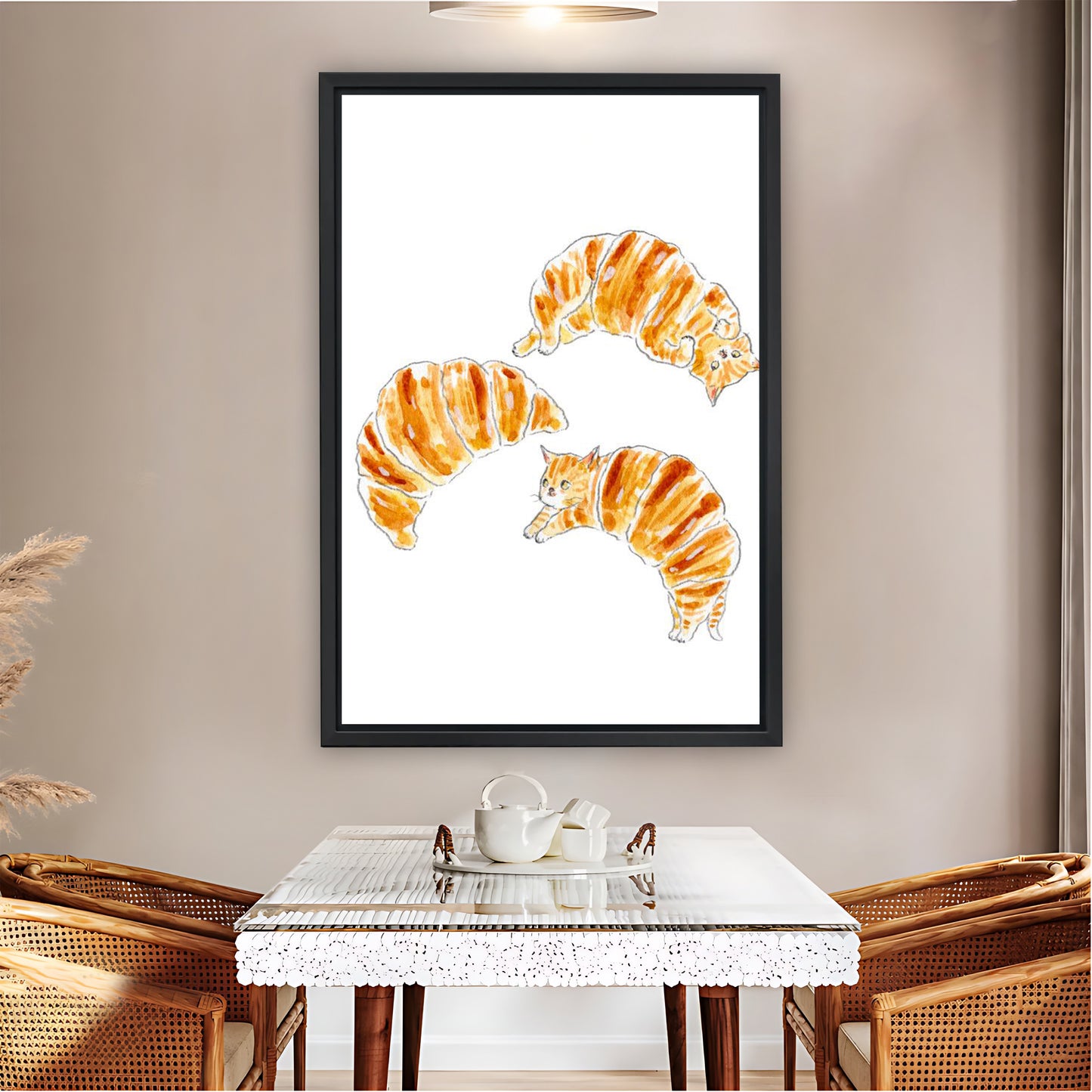 Leaping Orange Tabby Cats Minimalist Wall Art Print| Liberty Signs #L1507