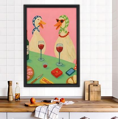 Wine Night Ducks Art Print |Liberty Signs #L363
