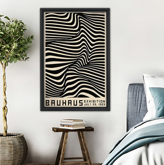 Bauhaus Zebra Stripe Exhibition Poster | Mid-Century Modern Wall Art|Liberty Signs #L416