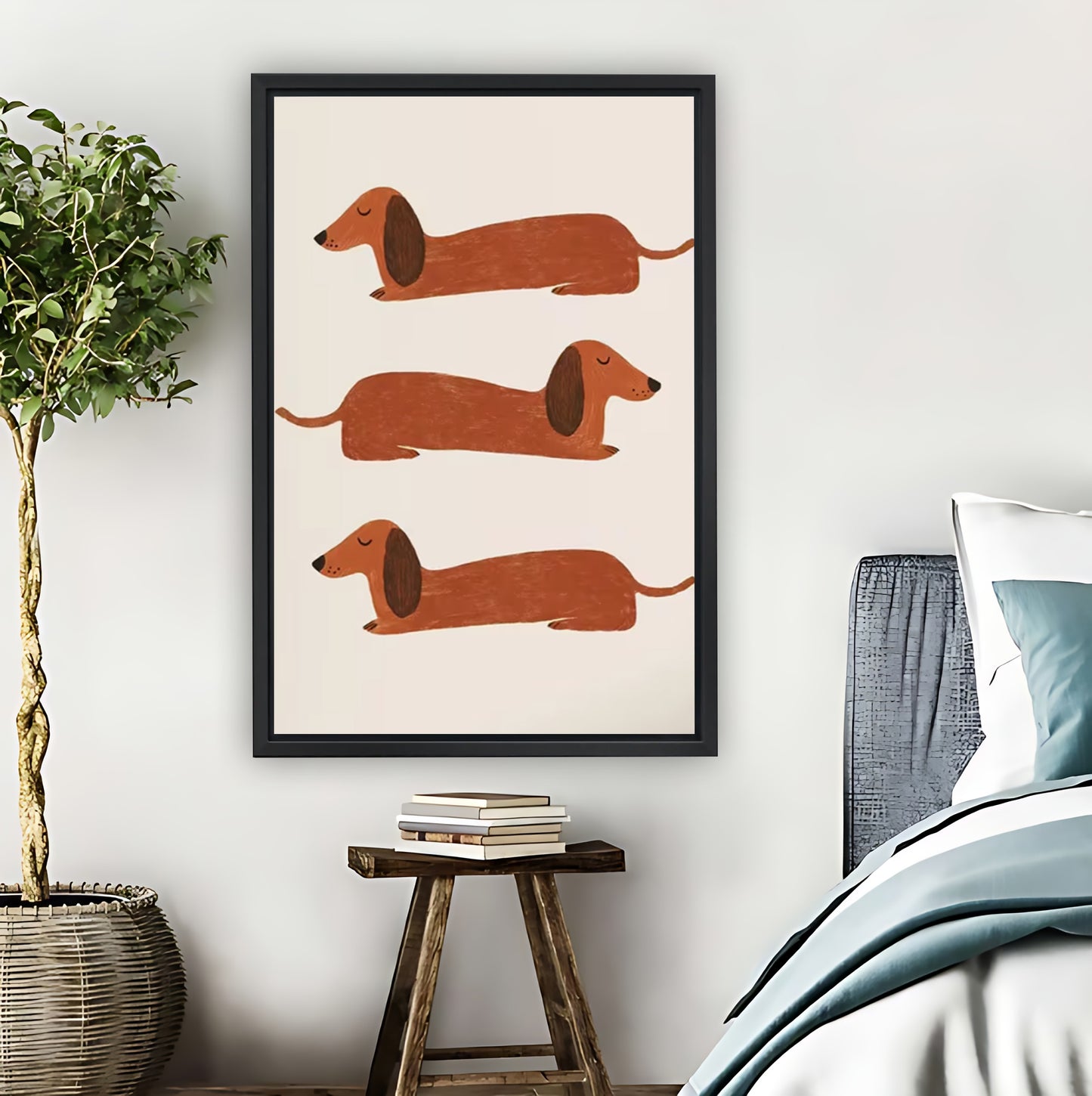 Three Dachshunds Minimalist Art Print| Liberty Signs #L1538