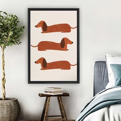 Three Dachshunds Minimalist Art Print| Liberty Signs #L1538