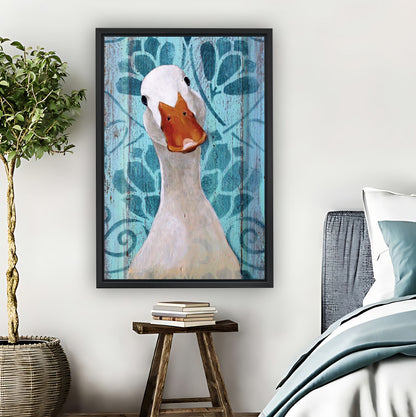 Vintage White Duck Portrait Rustic Wall Art Print|Liberty Signs #L816