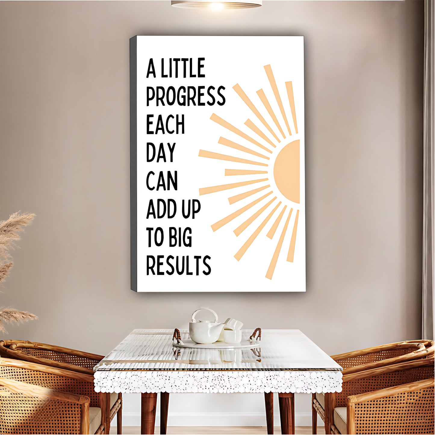 "A Little Progress Each Day" Motivational Art Print | Boho Inspirational Wall Decor|Liberty Signs #L484