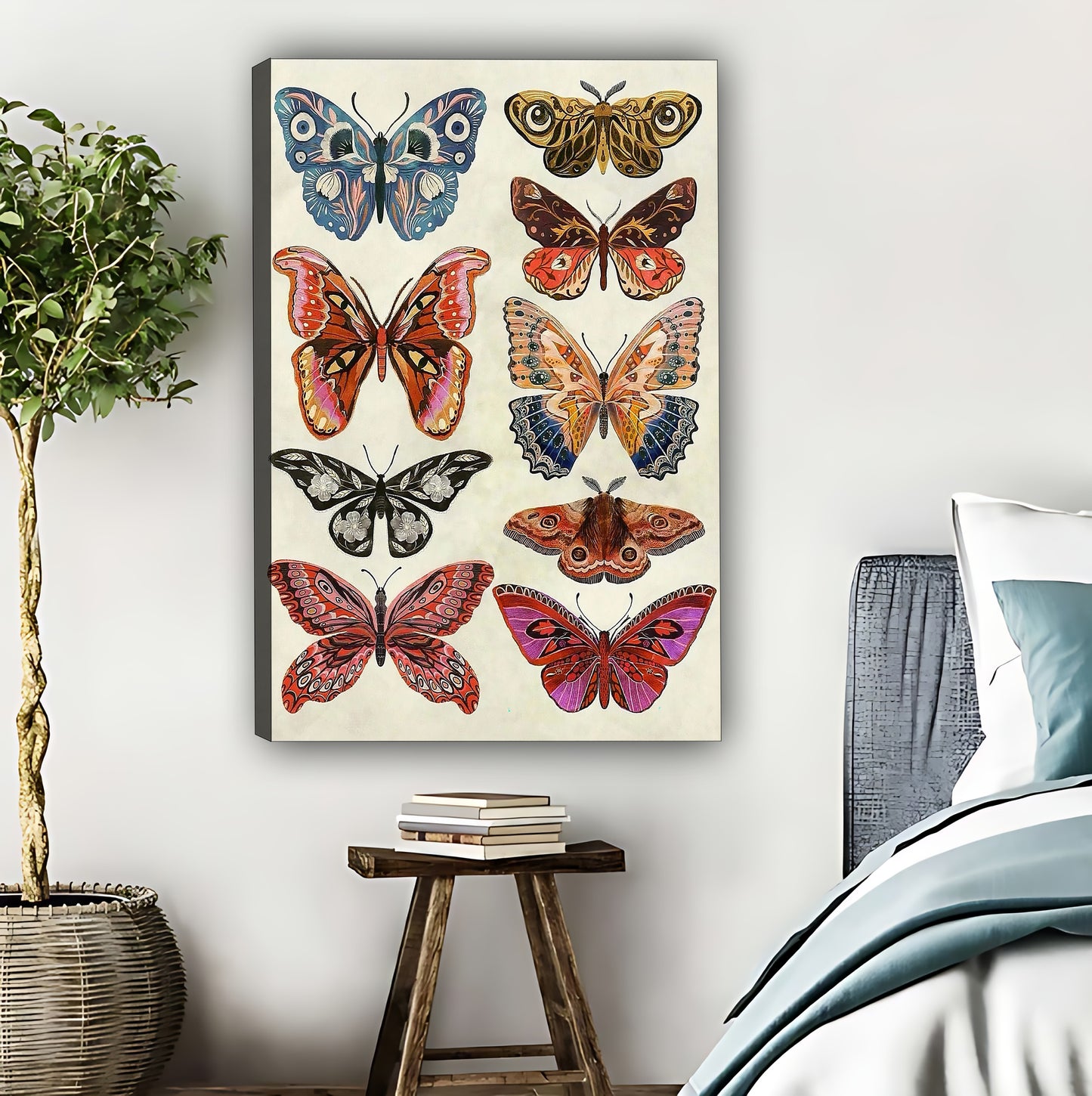 Vintage Butterfly Specimen Wall Art - Colorful Boho Insect Print|Liberty Signs #L499