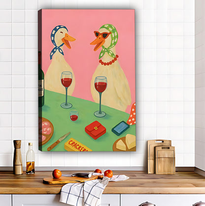 Wine Night Ducks Art Print |Liberty Signs #L363