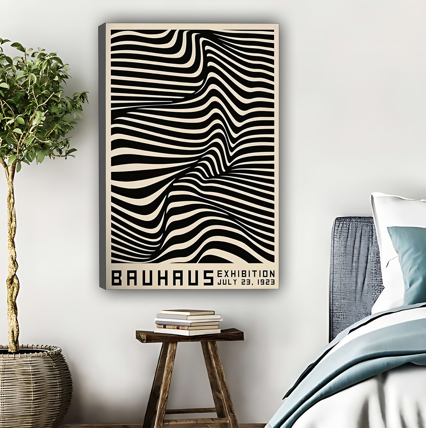 Bauhaus Zebra Stripe Exhibition Poster | Mid-Century Modern Wall Art|Liberty Signs #L416