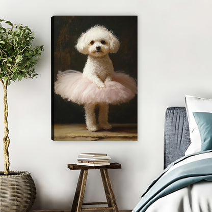 Bichon Frise in Pink Tutu Ballerina Funny Wall Art Print|Liberty Signs #L851