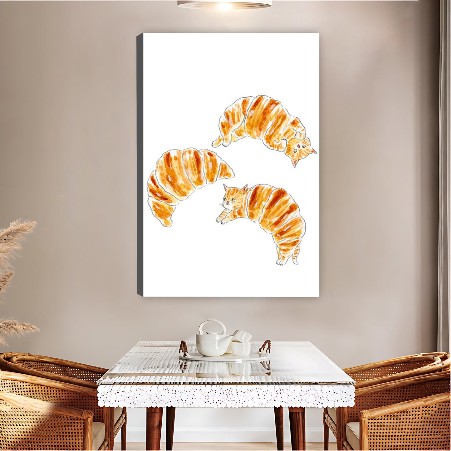 Leaping Orange Tabby Cats Minimalist Wall Art Print| Liberty Signs #L1507