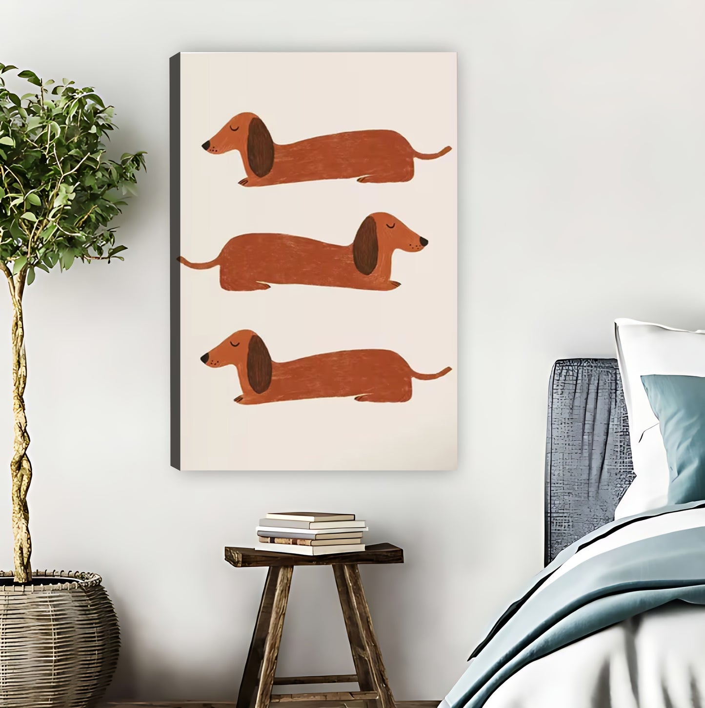 Three Dachshunds Minimalist Art Print| Liberty Signs #L1538