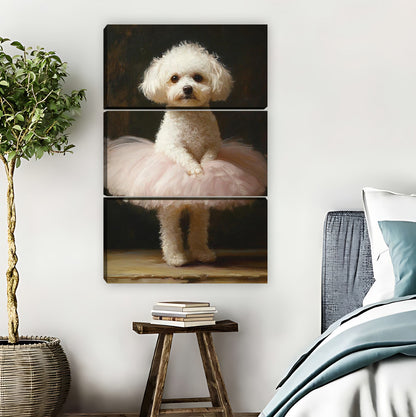 Bichon Frise in Pink Tutu Ballerina Funny Wall Art Print|Liberty Signs #L851