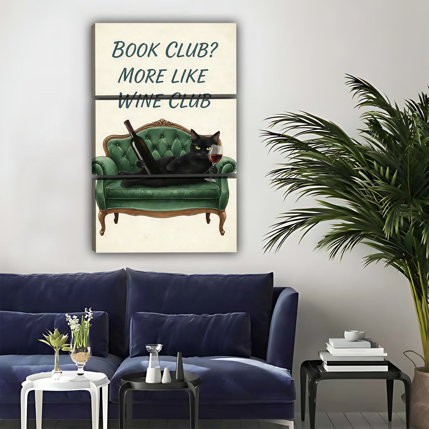 Book Club More Like Wine Club Cat Sign - Funny Wall Art|Liberty Signs#L321