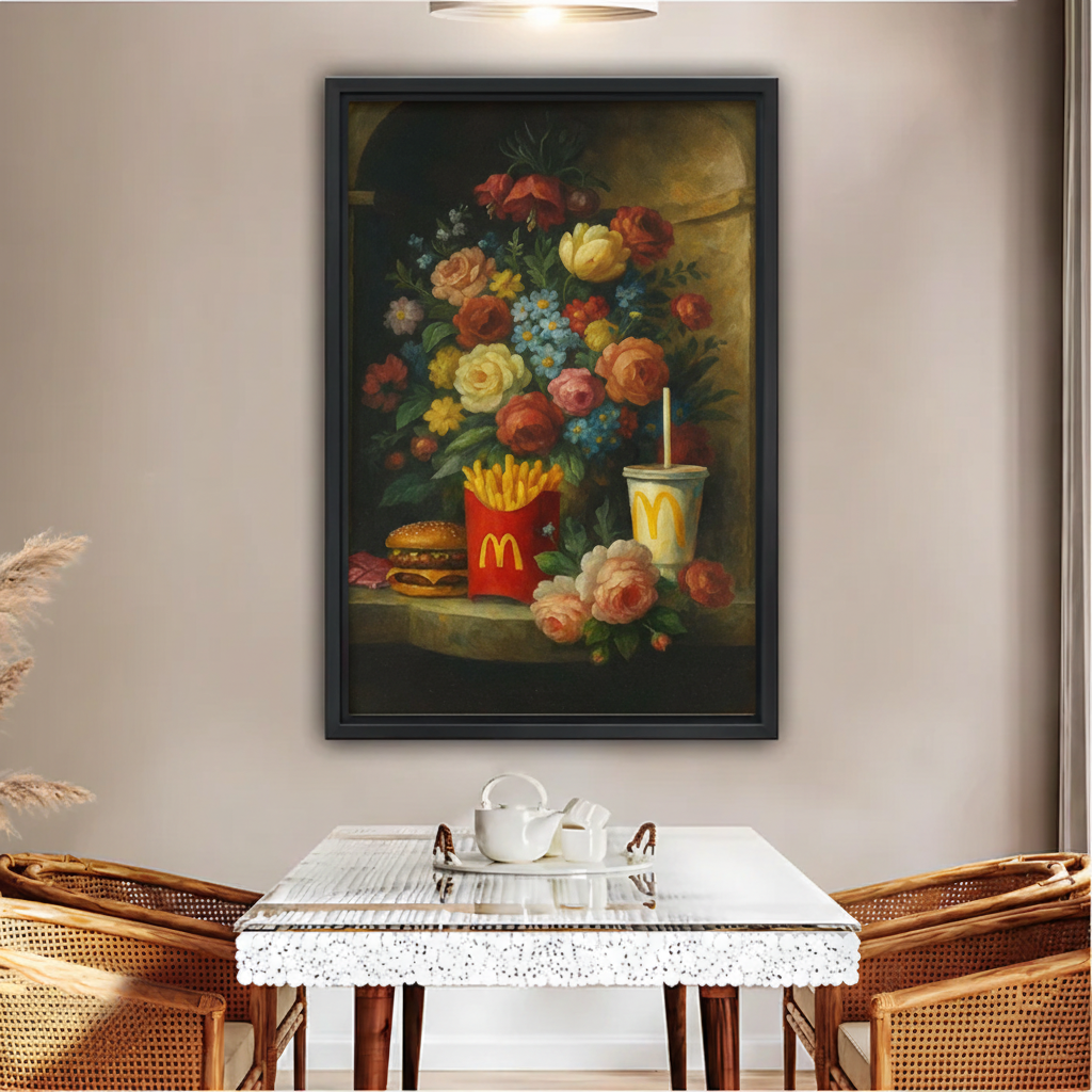 McDonald's Classical Floral Still Life Framed Canvas Wall Art|Liberty Signs #L1702