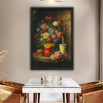 McDonald's Classical Floral Still Life Framed Canvas Wall Art|Liberty Signs #L1702