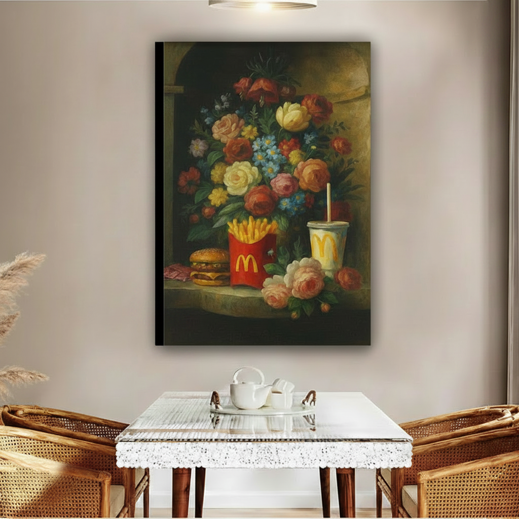 McDonald's Classical Floral Still Life Framed Canvas Wall Art|Liberty Signs #L1702