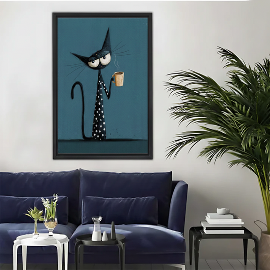 Grumpy Cat Coffee Framed Canvas Wall Art Print|Liberty Signs #L1707