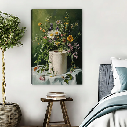 Wildflower Toilet Paper Funny Framed Canvas Wall Art|Liberty Signs #L1718