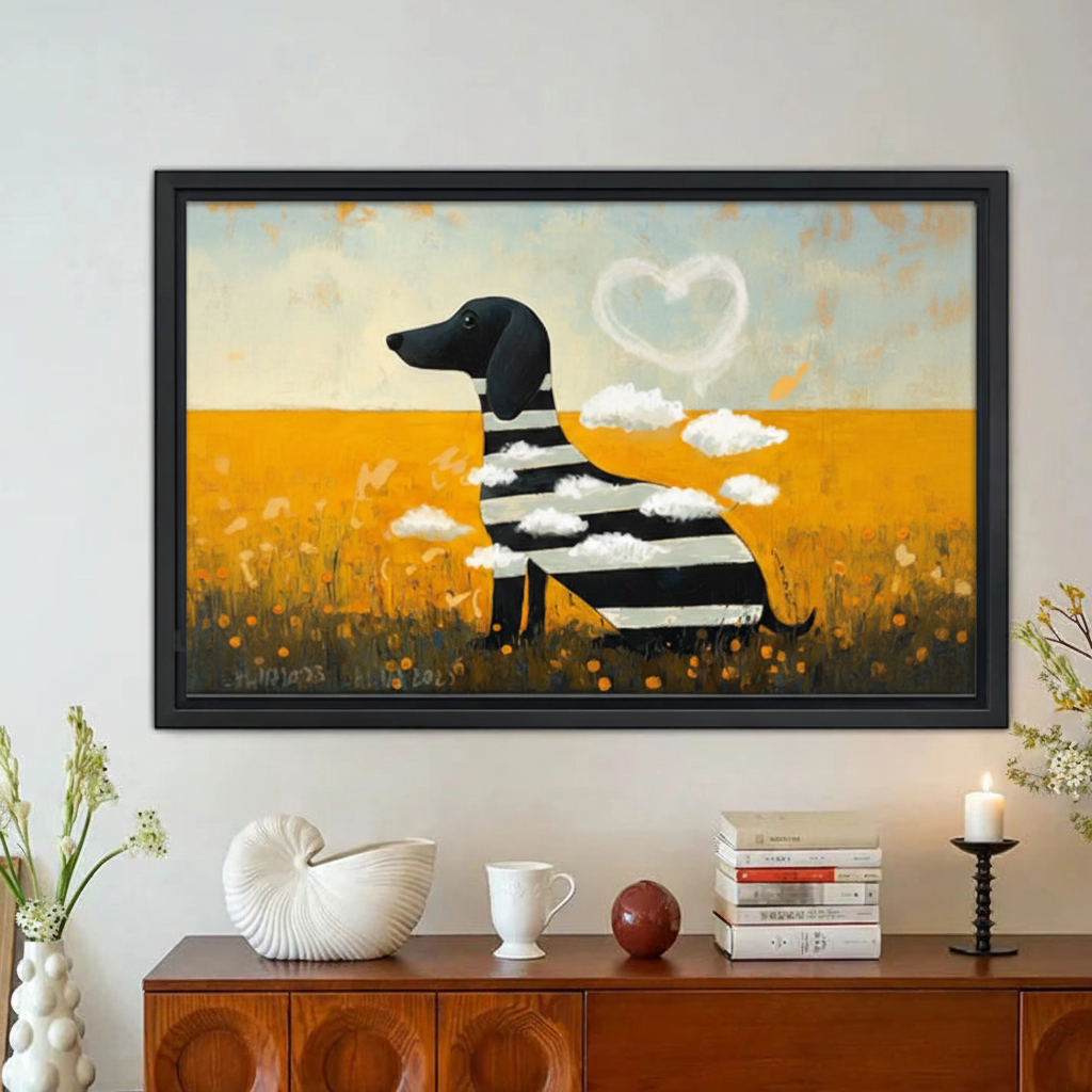 Dachshund Cloud Dog Wall Art – Surreal Framed Canvas Print|Liberty Signs#L1748
