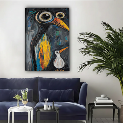 Abstract Expressionist Bird Wall Art – Bold Framed Canvas|Liberty Signs#L1757