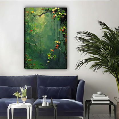 Green Botanical Vines Wall Art – Textured Framed Canvas Print|Liberty Signs#L1778
