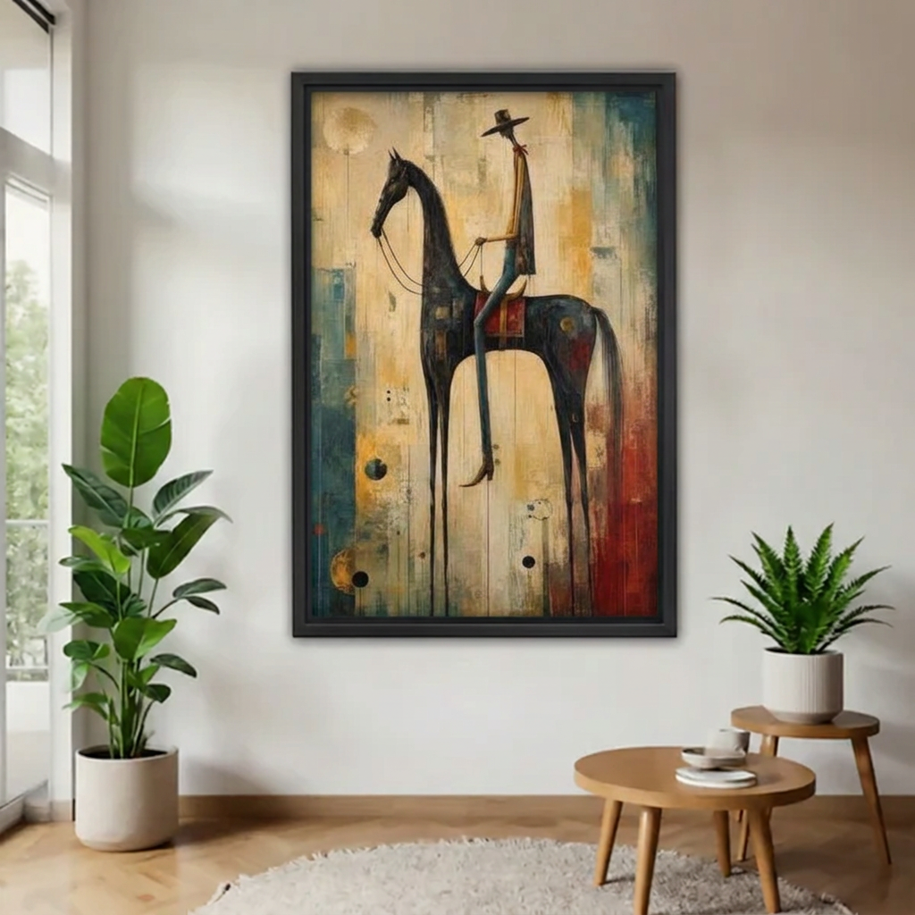 Whimsical Horse Rider Canvas Wall Art L6230