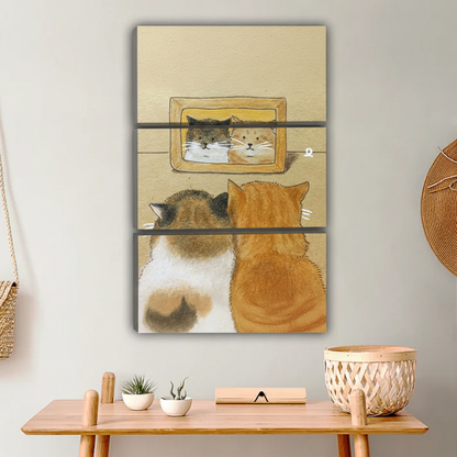 Two Cats Looking at Photo Wall Art - Heartwarming Pet Canvas Print|Liberty Signs #L643