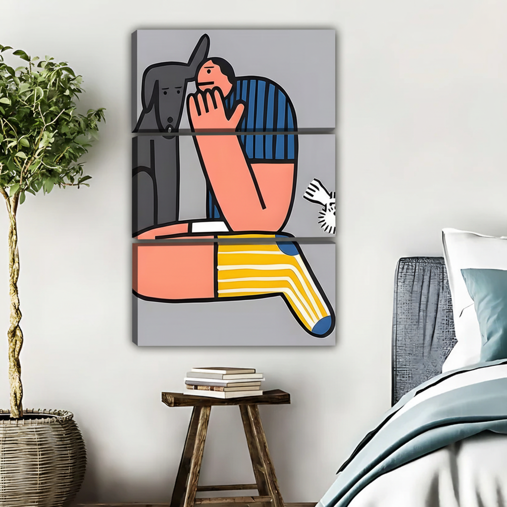 Dog Hug Wall Art - Modern Pet Love Canvas Print|Liberty Signs #L538