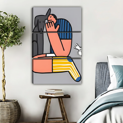 Dog Hug Wall Art - Modern Pet Love Canvas Print|Liberty Signs #L538