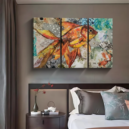 Abstract Goldfish Watercolor Art Print - Colorful Koi Fish Wall Decor|Liberty Signs #L410