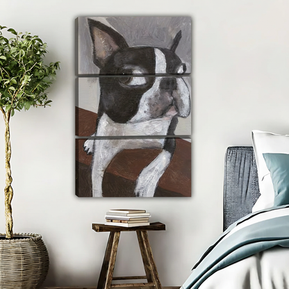 Boston Terrier Dog Portrait Wall Art - Modern Pet Painting Print|Liberty Signs #L526