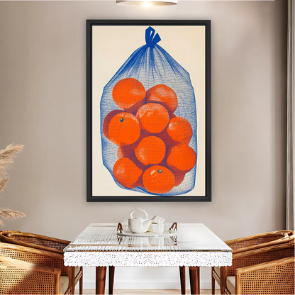 Bag of Oranges Print — Retro Fruit Kitchen Wall Art| Liberty Signs#L954