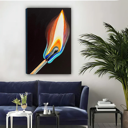 Colorful Burning Match — Bold Abstract Wall Art Print| Liberty Signs#L958