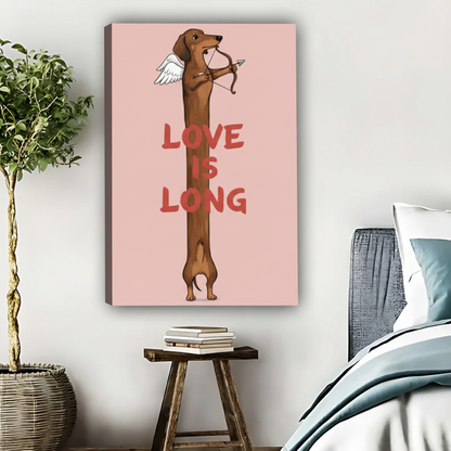 Dachshund Cupid Wall Art - Love is Long Dog Print|Liberty Signs #L460