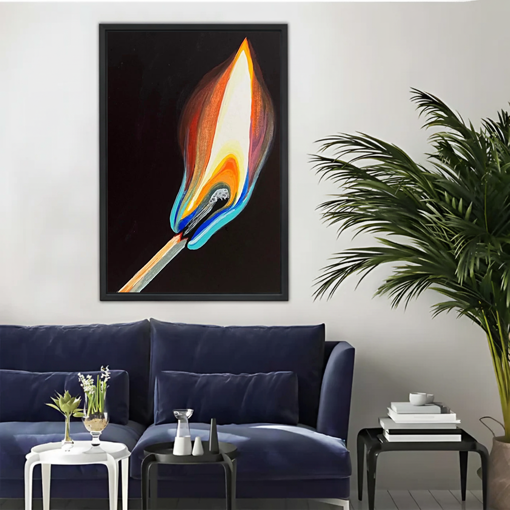 Colorful Burning Match — Bold Abstract Wall Art Print| Liberty Signs#L958